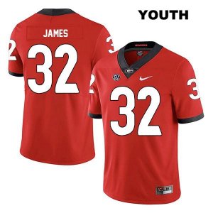Youth Georgia Bulldogs NCAA #32 Ty James Nike Stitched Red Legend Authentic College Football Jersey UFW3254VL